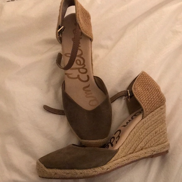 Sam Edelman Shoes - Sam Edelman espadrille wedges with olive suede